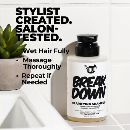 The Doux BREAKDOWN Clarifying Shampoo for Curly & Textured Hair – Vitamin E & Rosemary Detox – Sulfate-Free Anti-Build-Up Cleanser for Men & Women (12 oz) Avelisse