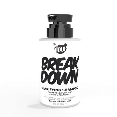 The Doux BREAKDOWN Clarifying Shampoo for Curly & Textured Hair – Vitamin E & Rosemary Detox – Sulfate-Free Anti-Build-Up Cleanser for Men & Women (12 oz) Avelisse