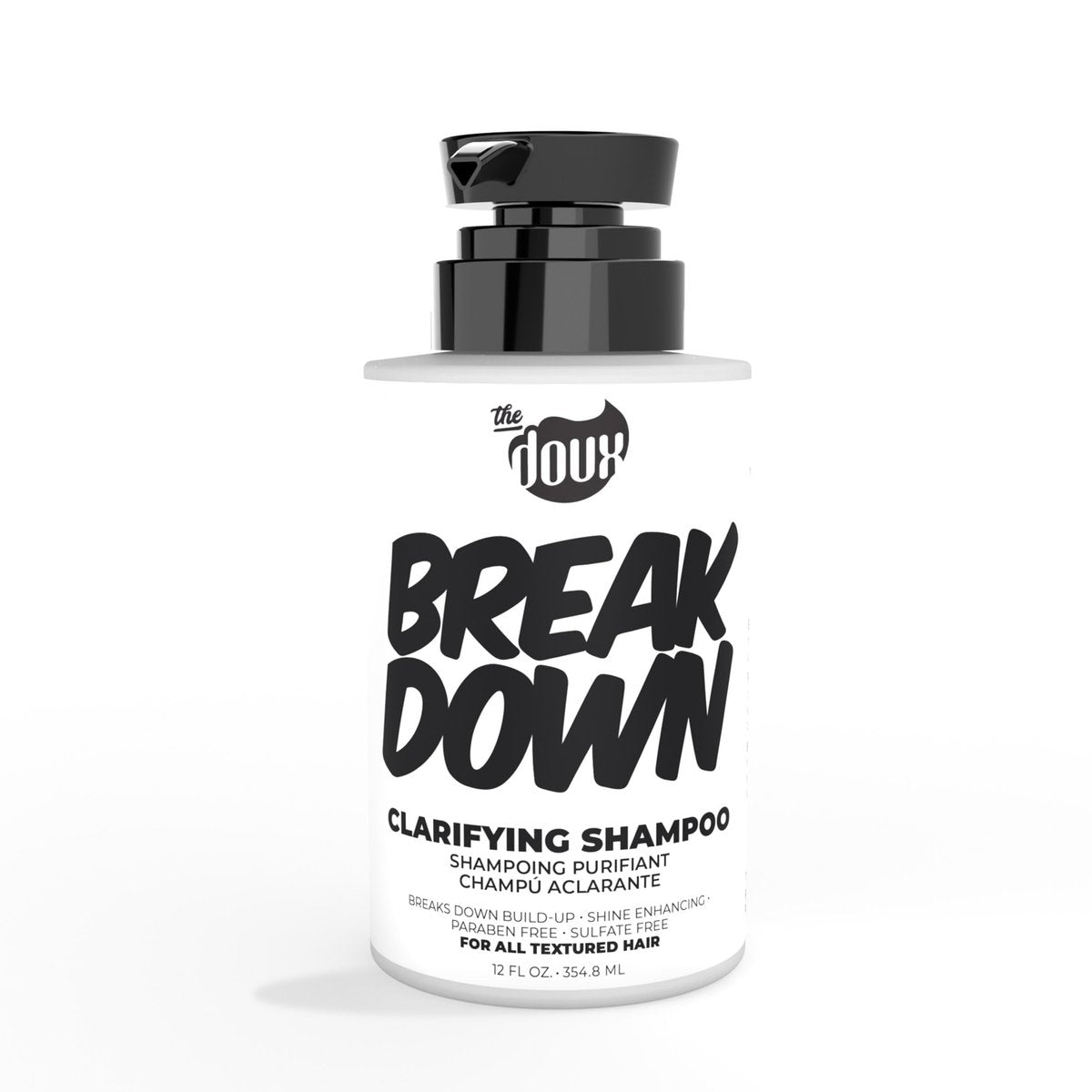 The Doux BREAKDOWN Clarifying Shampoo for Curly & Textured Hair – Vitamin E & Rosemary Detox – Sulfate-Free Anti-Build-Up Cleanser for Men & Women (12 oz) Avelisse