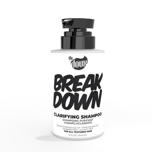 The Doux BREAKDOWN Clarifying Shampoo for Curly & Textured Hair – Vitamin E & Rosemary Detox – Sulfate-Free Anti-Build-Up Cleanser for Men & Women (12 oz) Avelisse
