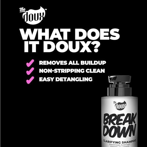 The Doux BREAKDOWN Clarifying Shampoo for Curly & Textured Hair – Vitamin E & Rosemary Detox – Sulfate-Free Anti-Build-Up Cleanser for Men & Women (12 oz) Avelisse
