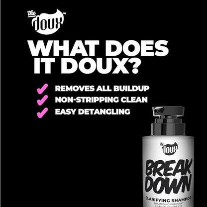 The Doux BREAKDOWN Clarifying Shampoo for Curly & Textured Hair – Vitamin E & Rosemary Detox – Sulfate-Free Anti-Build-Up Cleanser for Men & Women (12 oz) Avelisse