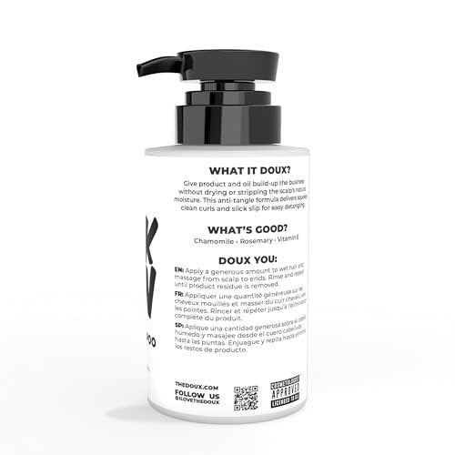 The Doux BREAKDOWN Clarifying Shampoo for Curly & Textured Hair – Vitamin E & Rosemary Detox – Sulfate-Free Anti-Build-Up Cleanser for Men & Women (12 oz) Avelisse