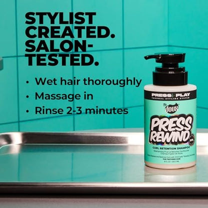 The Doux PRESS REWIND Curl Retention Shampoo – Anti-Frizz Hydrating Shampoo for Curly Hair with Aloe & Pataua Oil – Sulfate-Free, 8 oz Avelisse