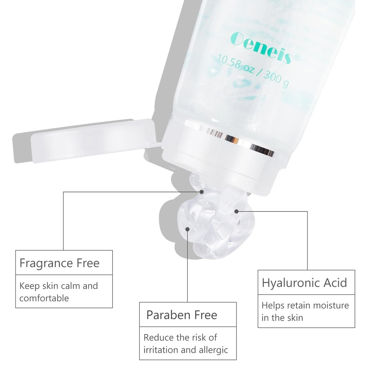 Oeneis Hydrating Microcurrent Conductive Gel – Fragrance-Free, Paraben-Free Gel Primer with Hyaluronic Acid for RF & Microcurrent Devices, 300g Tube - görsel 7