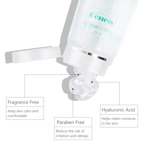 Oeneis Hydrating Microcurrent Conductive Gel – Fragrance-Free, Paraben-Free Gel Primer with Hyaluronic Acid for RF & Microcurrent Devices, 300g Tube - görsel 8