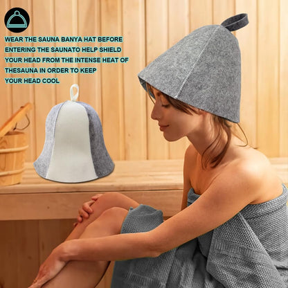 2 Pack Sauna Hat - Polished Wool Hat for Sauna, Banya Bath House Head Protection, Unisex Russian Banya Hat for Men and Women, White