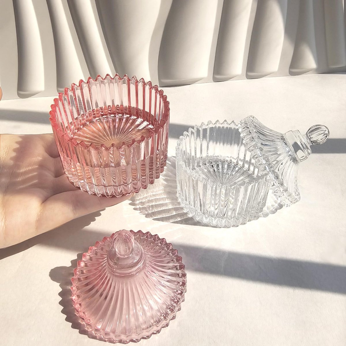 CORFULRA Monomer Dish - Large Glass Dappen Dish for Acrylic Nail Powder, Acetone Nail Polish Remover Holder - Pink - görsel 9