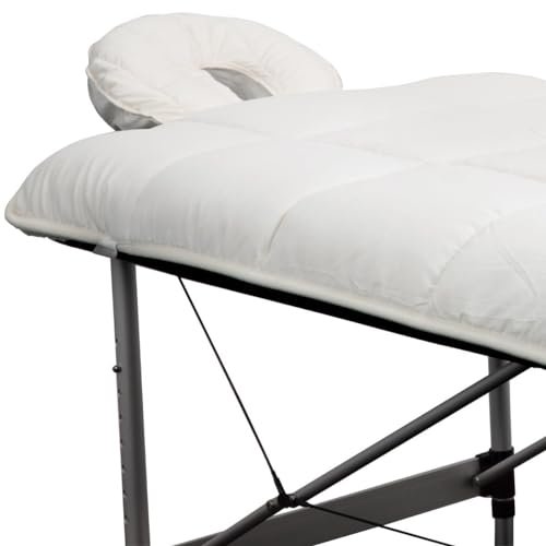 ForPro Premium Quilted Fleece Table Pad Set - Natural, Extra Soft, Hypoallergenic Massage Table Pad with Face Rest Cover Avelisse
