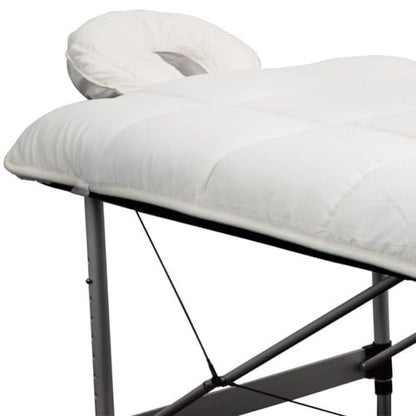 ForPro Premium Quilted Fleece Table Pad Set - Natural, Extra Soft, Hypoallergenic Massage Table Pad with Face Rest Cover Avelisse