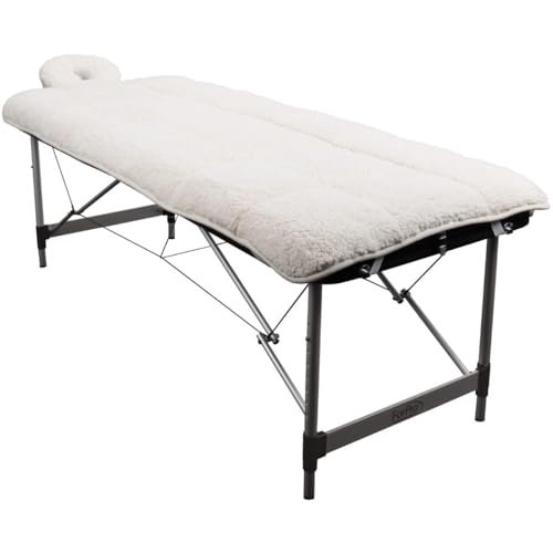 ForPro Premium Quilted Fleece Table Pad Set - Natural, Extra Soft, Hypoallergenic Massage Table Pad with Face Rest Cover Avelisse