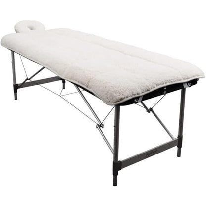 ForPro Premium Quilted Fleece Table Pad Set - Natural, Extra Soft, Hypoallergenic Massage Table Pad with Face Rest Cover Avelisse