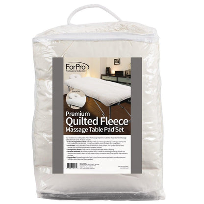 ForPro Premium Quilted Fleece Table Pad Set - Natural, Extra Soft, Hypoallergenic Massage Table Pad with Face Rest Cover Avelisse