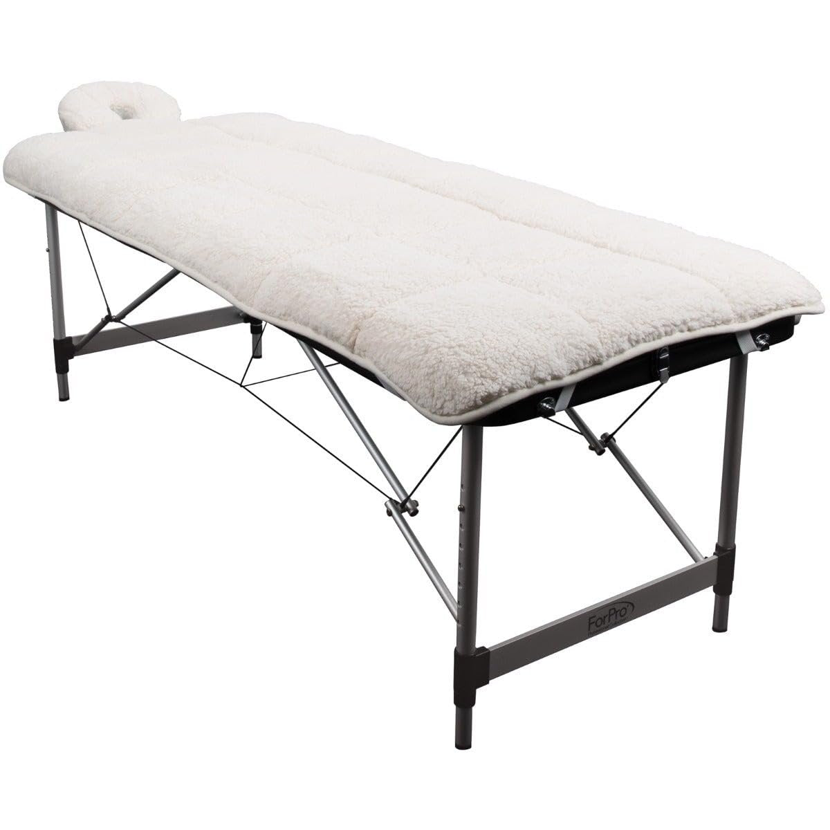 ForPro Premium Quilted Fleece Table Pad Set - Natural, Extra Soft, Hypoallergenic Massage Table Pad with Face Rest Cover Avelisse