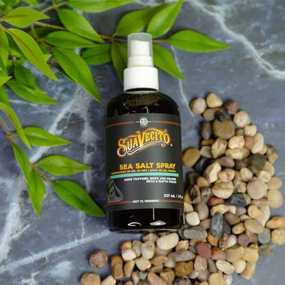 Suavecito Sea Salt Spray - Natural Hair Volume & Texture, Light Flexible Hold, Alcohol & Paraben-Free, 8 oz
