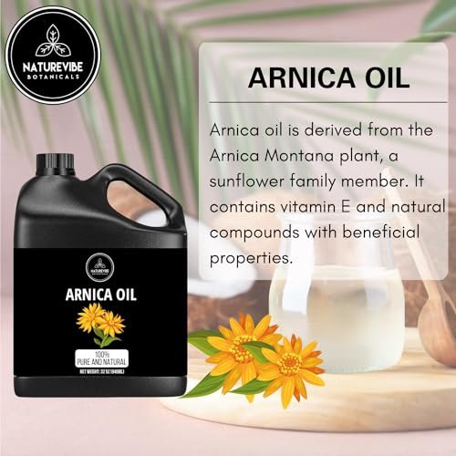 Naturevibe Botanicals Arnica Oil 32 oz - 100% Pure & Natural for Skin and Hair Care Avelisse