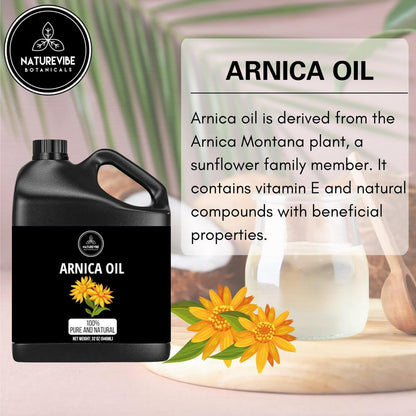 Naturevibe Botanicals Arnica Oil 32 oz - 100% Pure & Natural for Skin and Hair Care Avelisse