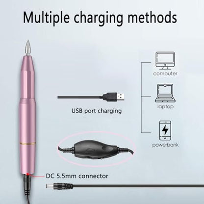 Electric Nail Drill Power Cord Replacement USB Charger for Portable Nail Drills