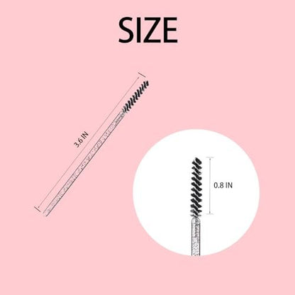 Corconess 100Pcs Mini Spoolies for Eyelash Extensions - Disposable Lash Spoolies, Micro Eyebrow Brush, Mascara Wands, Lash Tech Supplies