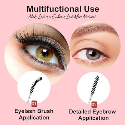 Corconess 100Pcs Mini Spoolies for Eyelash Extensions - Disposable Lash Spoolies, Micro Eyebrow Brush, Mascara Wands, Lash Tech Supplies