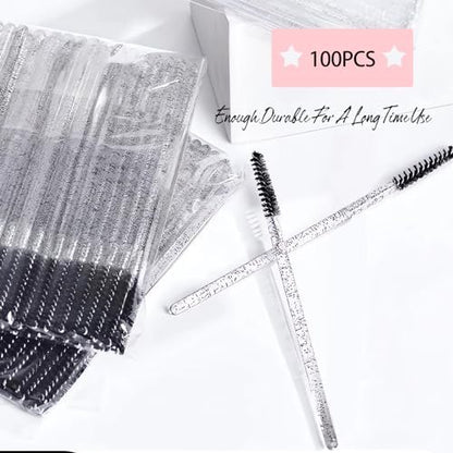 Corconess 100Pcs Mini Spoolies for Eyelash Extensions - Disposable Lash Spoolies, Micro Eyebrow Brush, Mascara Wands, Lash Tech Supplies
