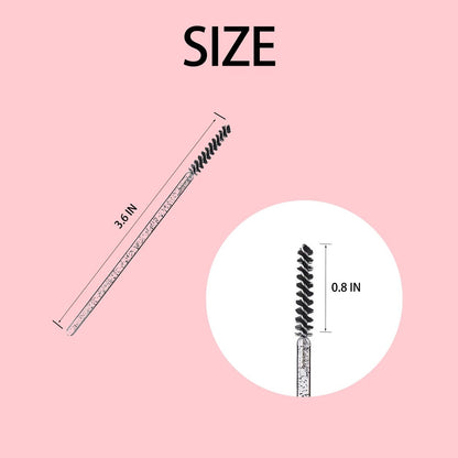 Corconess 100Pcs Mini Spoolies for Eyelash Extensions - Disposable Lash Spoolies, Micro Eyebrow Brush, Mascara Wands, Lash Tech Supplies