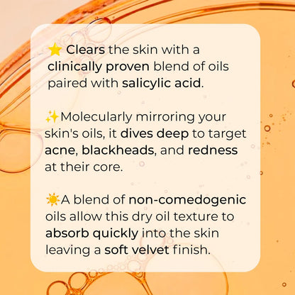 Murmure - Bisou Clarifying & Exfoliating Face Oil with Salicylic Acid, Copaiba & Licorice Root for Blackheads, Blemishes & Redness – All Skin Types, Sensitive Skin (1 oz)