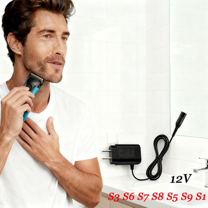 SEEHOM 12V Charger Compatible with Braun Shaver S3 S6 S7 S8 S5 S9 S1 Series 1 3 5 6 7 8 9 340 3040s 390cc 720 790cc Wall Power Adapter Charging Cord for Electric Razor Trimmer