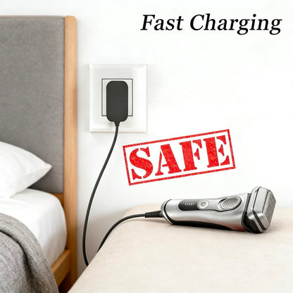 SEEHOM 12V Charger Compatible with Braun Shaver S3 S6 S7 S8 S5 S9 S1 Series 1 3 5 6 7 8 9 340 3040s 390cc 720 790cc Wall Power Adapter Charging Cord for Electric Razor Trimmer