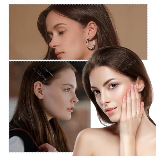 Naturahand 18 PCS Geometric Metal Hair Clips - 2.7 Inch Minimalist Hair Pins for Women and Girls, Wave Hair Barrettes for Wedding Dainty Styling Accessories (Black, 6 Styles) - görsel 8