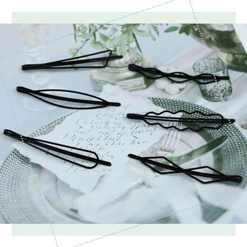 Naturahand 18 PCS Geometric Metal Hair Clips - 2.7 Inch Minimalist Hair Pins for Women and Girls, Wave Hair Barrettes for Wedding Dainty Styling Accessories (Black, 6 Styles) - görsel 12