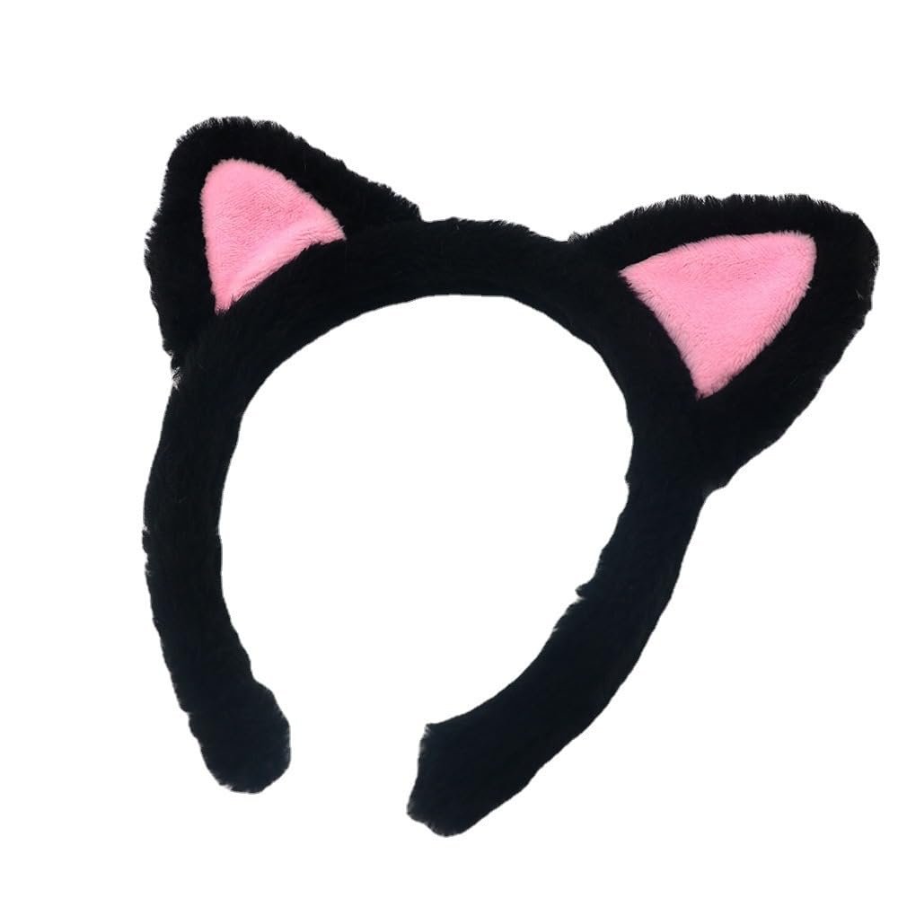 Plush Cat Ears Headbands - Soft Hair Accessories for Makeup, Shower, Teen Girls and Women - görsel 16