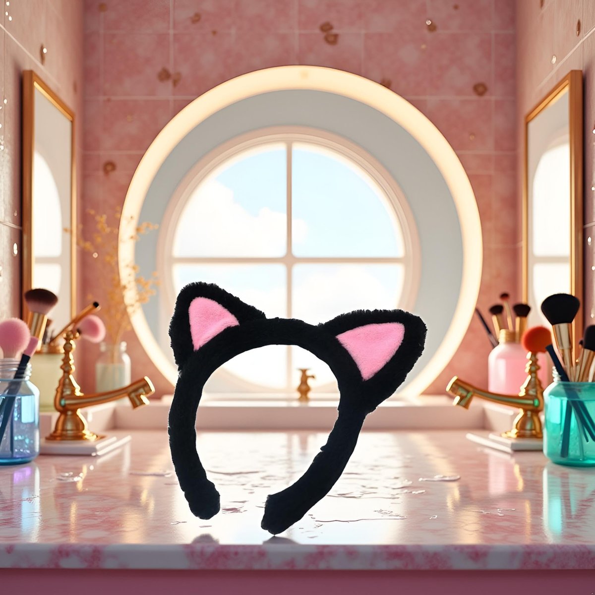 Plush Cat Ears Headbands - Soft Hair Accessories for Makeup, Shower, Teen Girls and Women - görsel 14