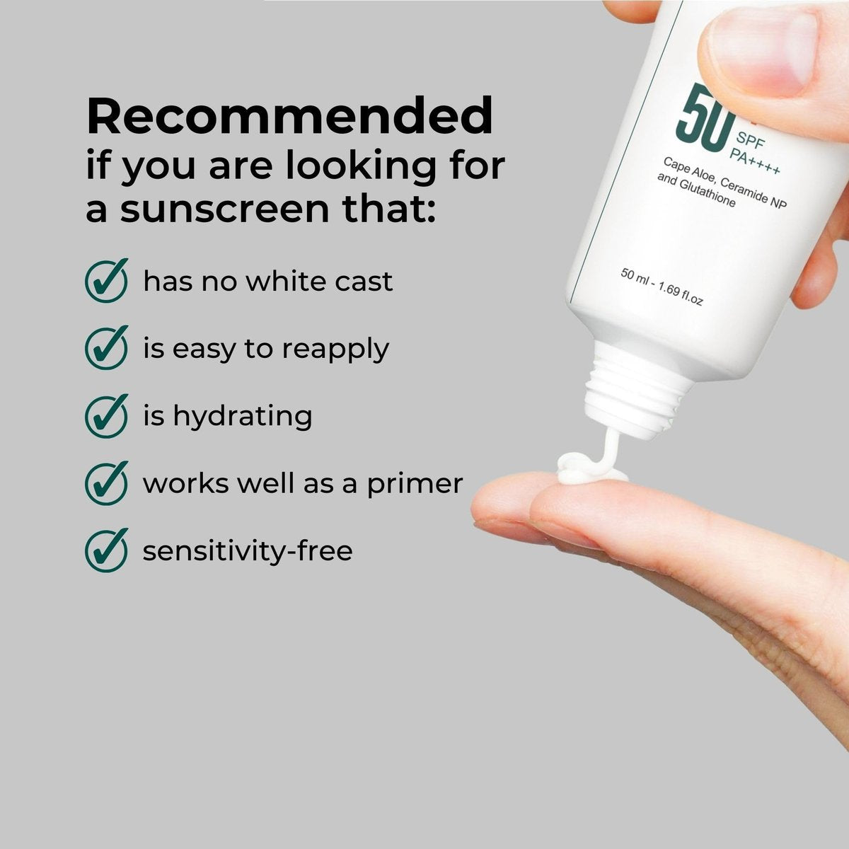 P.CALM Water Barrier Moisturizing Sun Cream – Matte-Finish SPF 50+ PA++++ Vegan Sunscreen for Dry, Oily & Sensitive Skin, No White Cast, Korean Skincare - görsel 9