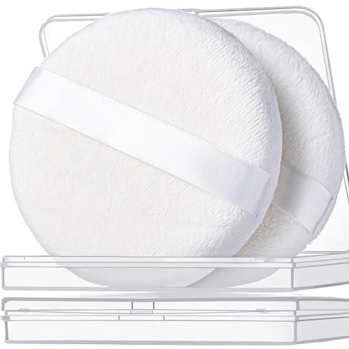 Teenitor 2-Pack Large Powder Puff for Body – Soft Velour Loose Powder Puff (White, 4.13 Inch) - görsel 2