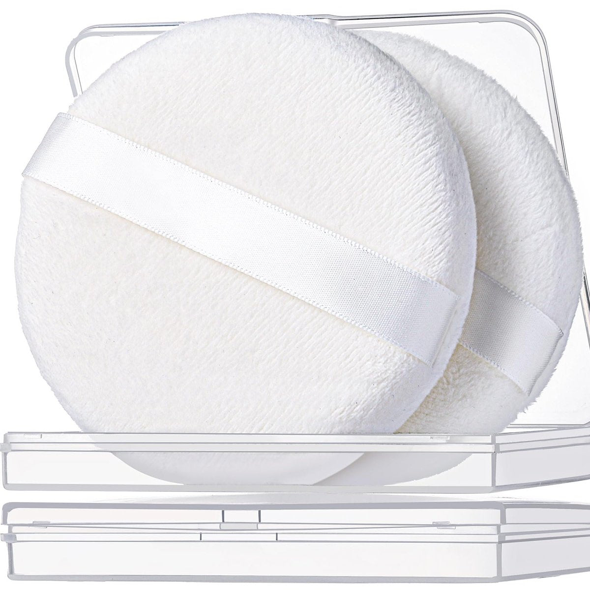 Teenitor 2-Pack Large Powder Puff for Body – Soft Velour Loose Powder Puff (White, 4.13 Inch) - görsel 1