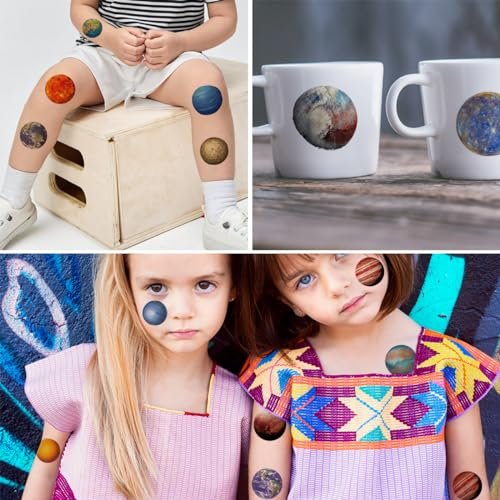 74-Piece Outer Space Planet Temporary Tattoos for Kids - CHARLENT Party Favors & Goodie Bag Fillers - görsel 10