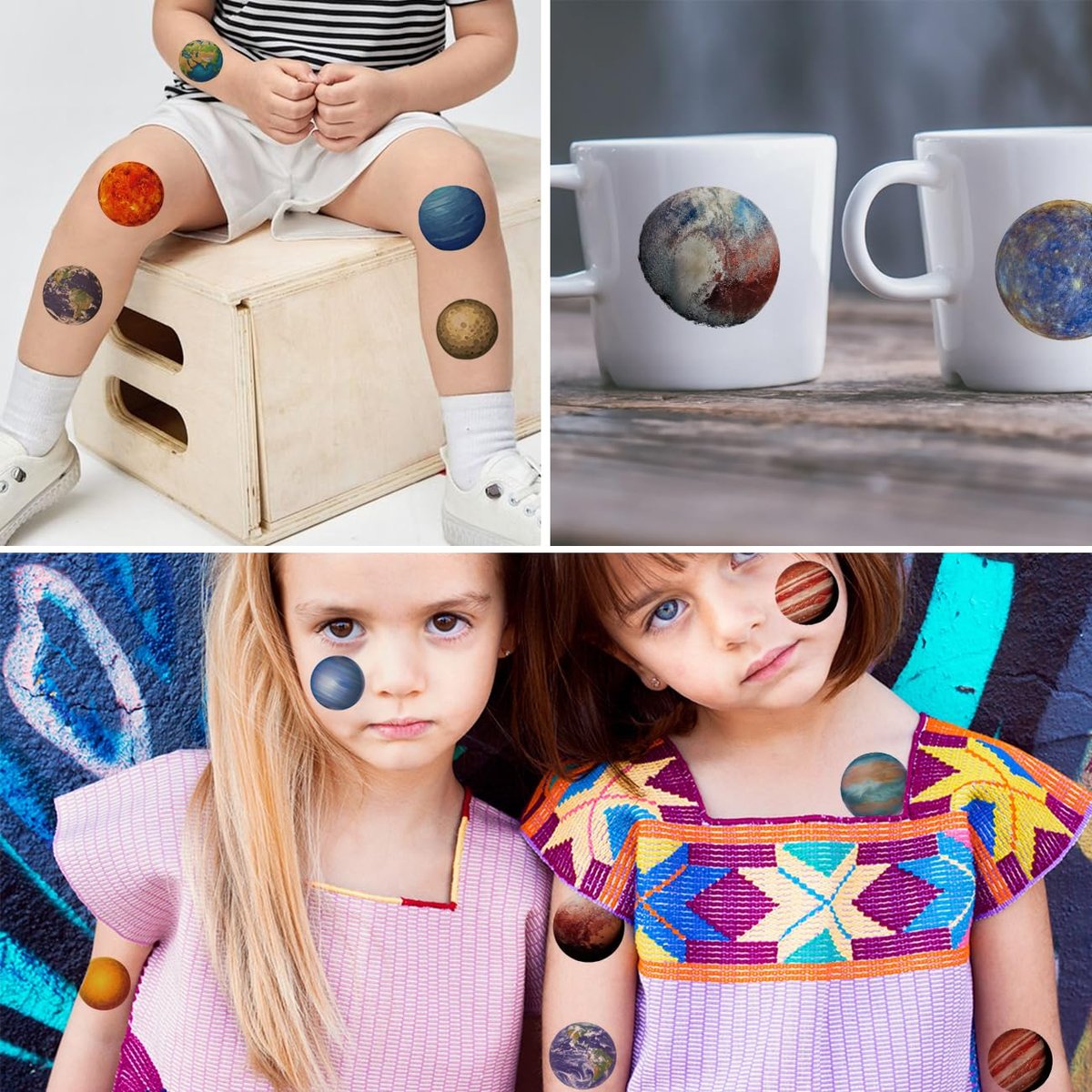 74-Piece Outer Space Planet Temporary Tattoos for Kids - CHARLENT Party Favors & Goodie Bag Fillers - görsel 9