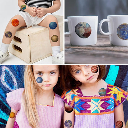 74-Piece Outer Space Planet Temporary Tattoos for Kids - CHARLENT Party Favors & Goodie Bag Fillers