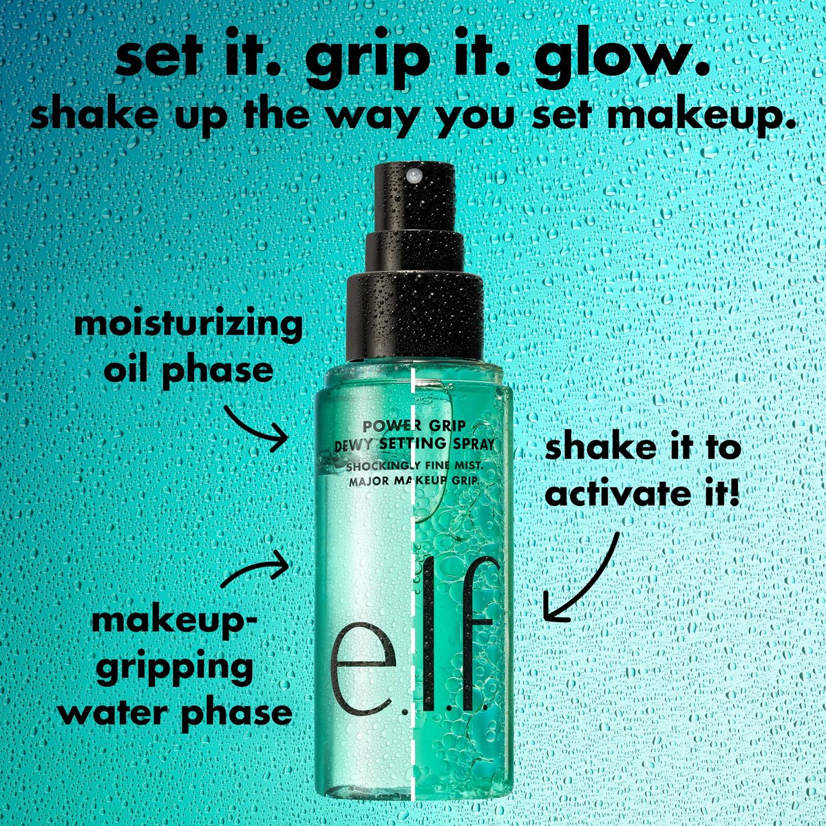 e.l.f. Power Grip Dewy Setting Spray - Ultra Fine Mist with Hyaluronic Acid for Hydrated, Dewy Finish - Vegan & Cruelty-Free Avelisse