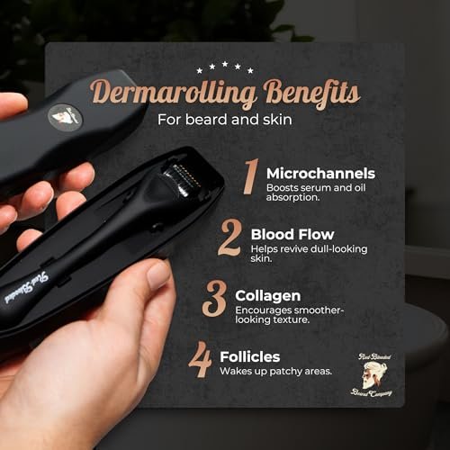 Beard Derma Roller for Beard Growth & Scalp Hair Care – Microneedle Roller with Titanium Needles for Thicker-Looking Beard, Minoxidil Roller for Men - görsel 8