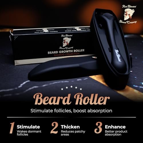 Beard Derma Roller for Beard Growth & Scalp Hair Care – Microneedle Roller with Titanium Needles for Thicker-Looking Beard, Minoxidil Roller for Men - görsel 4