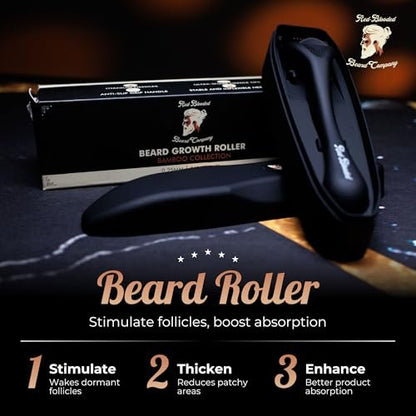Beard Derma Roller for Beard Growth & Scalp Hair Care – Microneedle Roller with Titanium Needles for Thicker-Looking Beard, Minoxidil Roller for Men