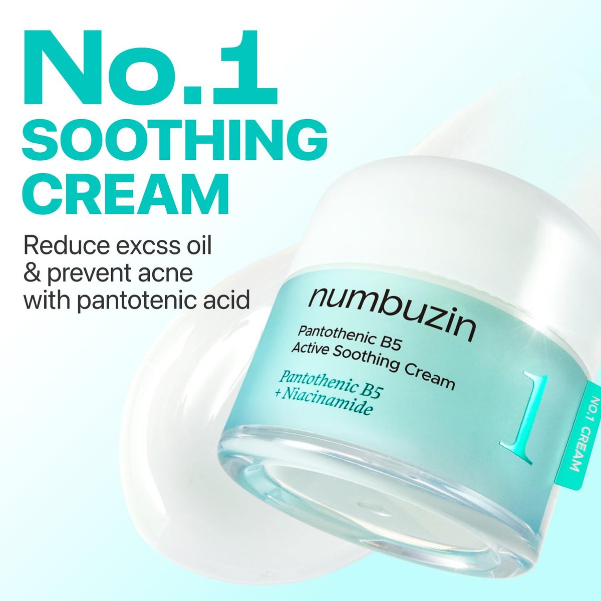 numbuzin No.1 Pantothenic B5 Active Soothing Cream – Remove Sebum & Skin Troubles, Korean Skincare for Women, 2.70 fl oz - görsel 3