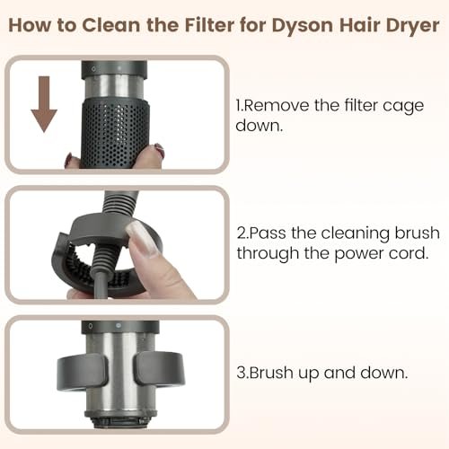 PUREGUST Filter Cleaning Brush Replacement for Dyson Airwrap HS01 HS05 HS08, Part NO. 969760-01 – Gray - görsel 12