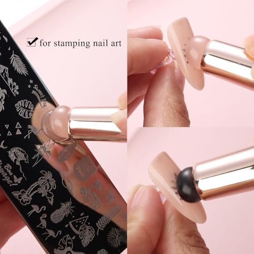 Fcozpjk 2-Pack Silicone Brush for Ombre Nail Art | Reusable Gel Polish Brush Gradient Nail Design | Soft Head Stamper for Stamping Nail Art Manicure Tool - görsel 12
