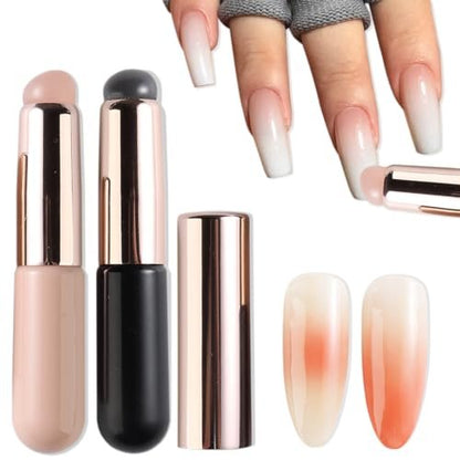 Fcozpjk 2-Pack Silicone Brush for Ombre Nail Art | Reusable Gel Polish Brush Gradient Nail Design | Soft Head Stamper for Stamping Nail Art Manicure Tool