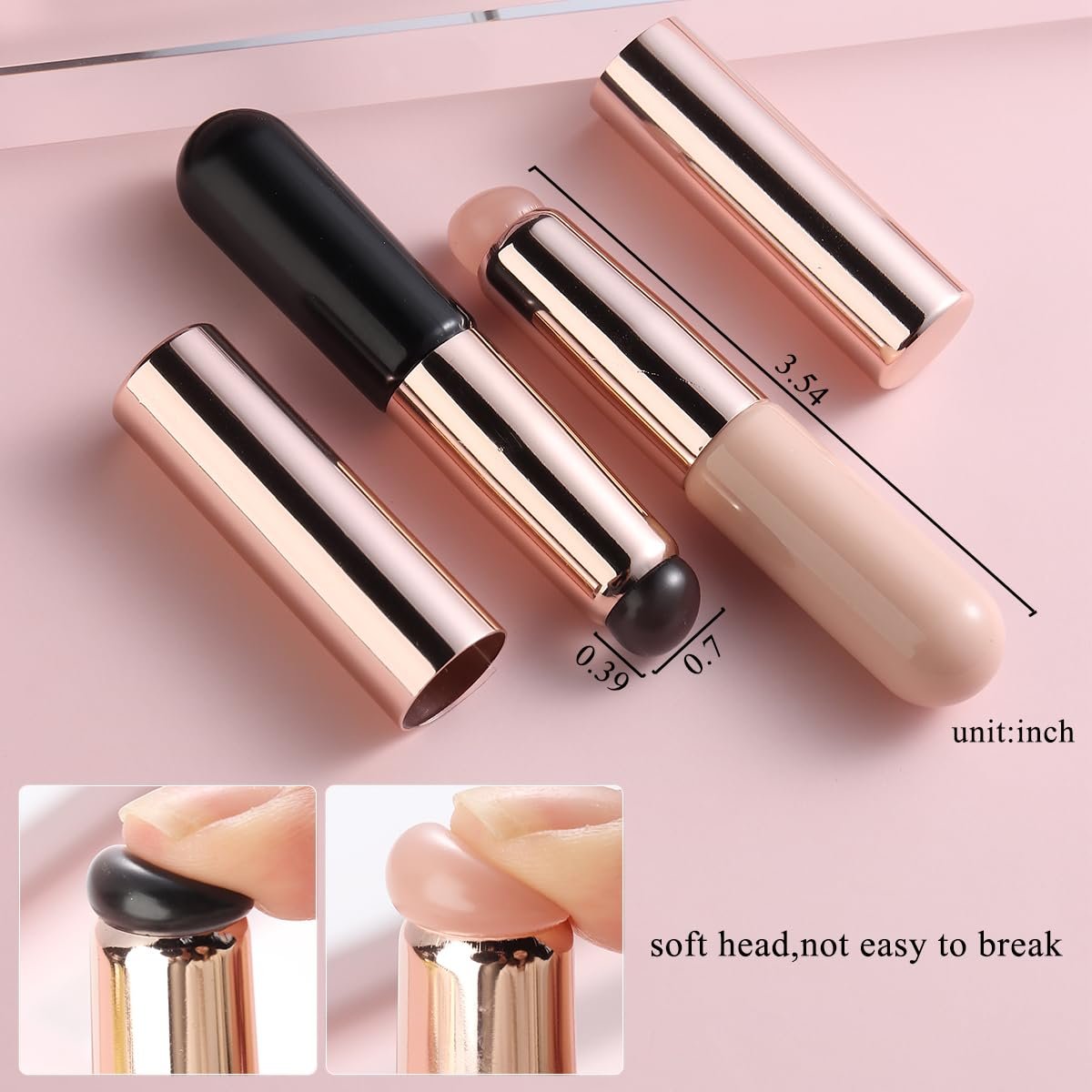 Fcozpjk 2-Pack Silicone Brush for Ombre Nail Art | Reusable Gel Polish Brush Gradient Nail Design | Soft Head Stamper for Stamping Nail Art Manicure Tool - görsel 7