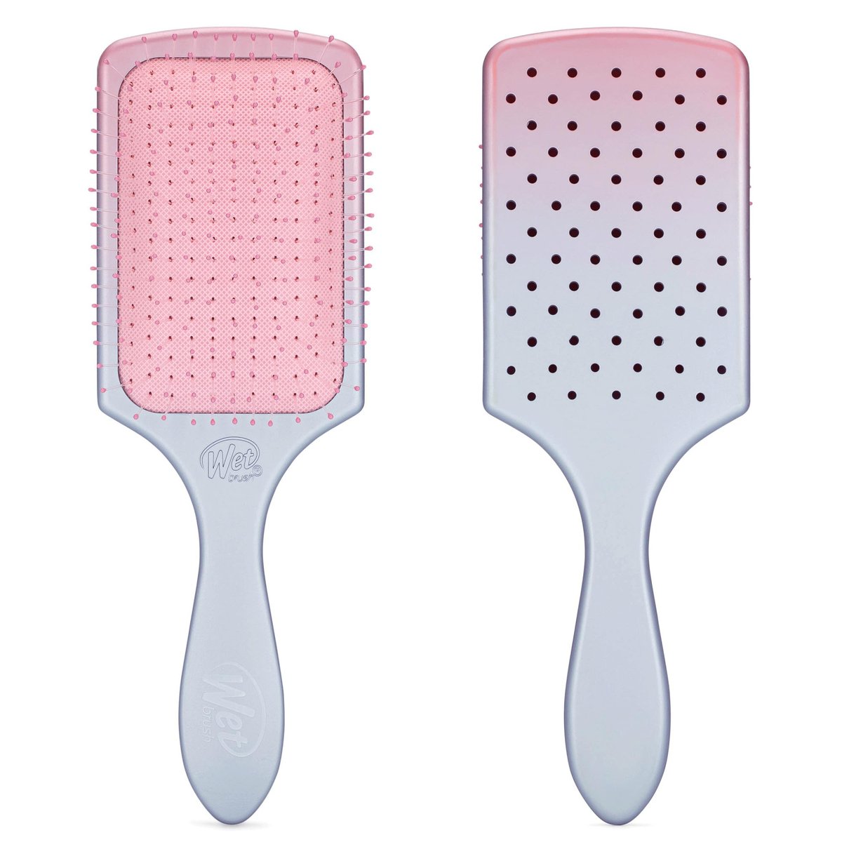 Wet Brush Paddle Detangler Hair Brush - Ultra-Soft IntelliFlex Bristles with AquaVent Design - Pink/Purple Ombre - for Wet, Dry, Damaged Hair - Women & Men - görsel 1