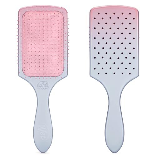 Wet Brush Paddle Detangler Hair Brush - Ultra-Soft IntelliFlex Bristles with AquaVent Design - Pink/Purple Ombre - for Wet, Dry, Damaged Hair - Women & Men - görsel 2